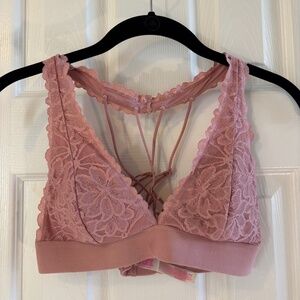 PINK Lace Bralette T-Back in Pink Sz Sm